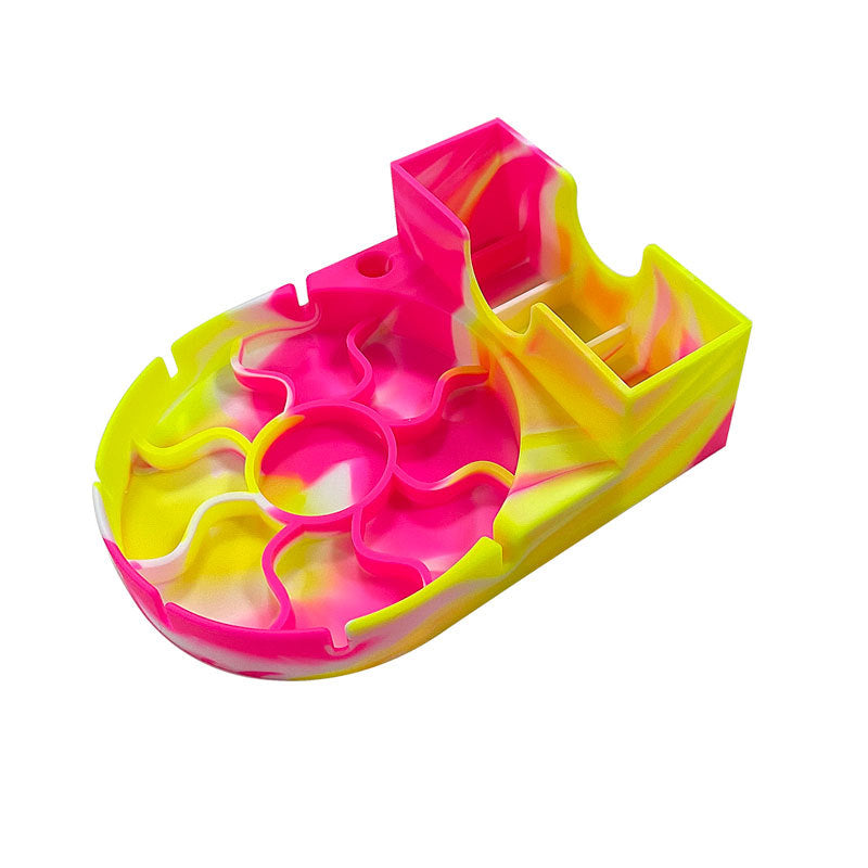 Marbled Yellow Pink Silicone Cup Organizer
