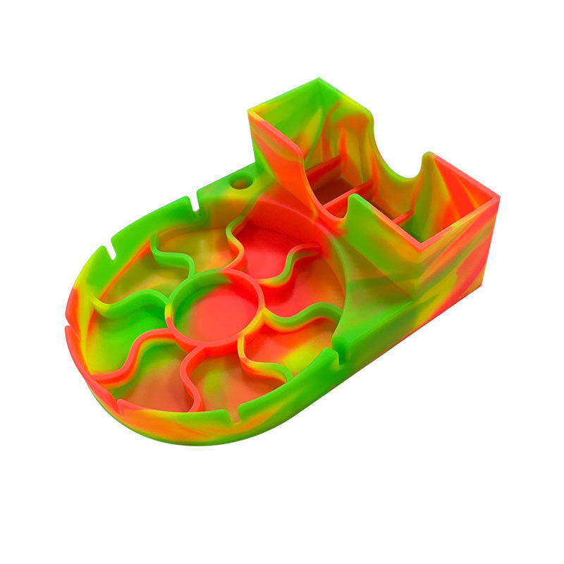 Marbled Green and Orange Silicone Cup Drainer