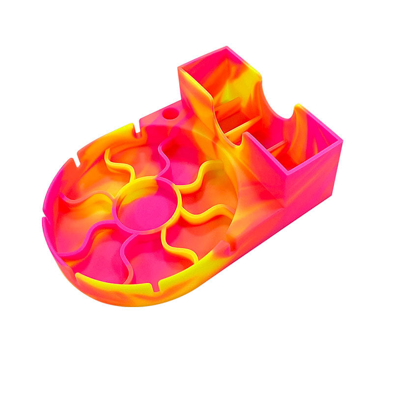 Marbled Pink and Yellow Silicone Tumbler Tray